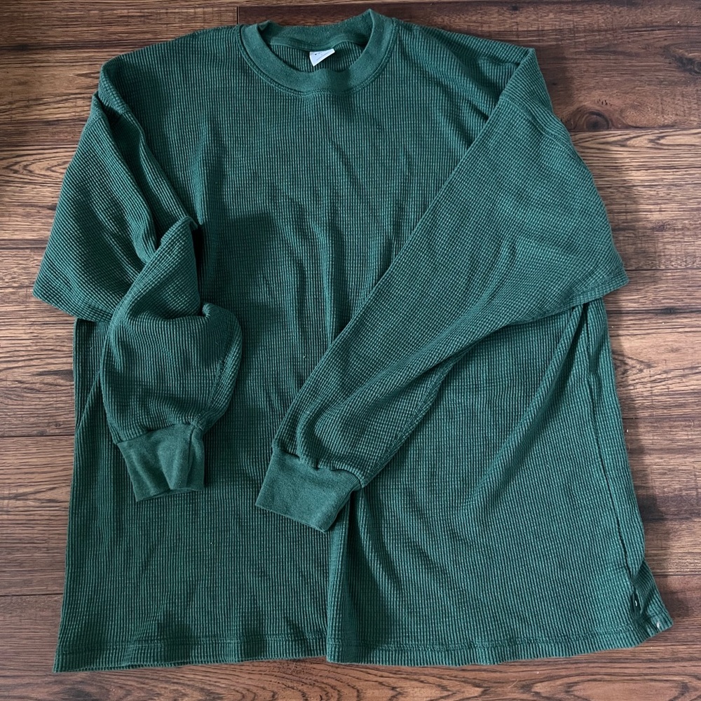 Cozy Dark Green TNA Thermal Long-Sleeve